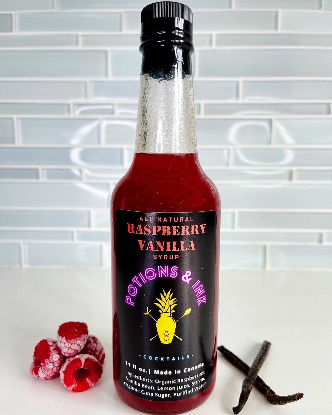 All Natural Raspberry Vanilla Syrup