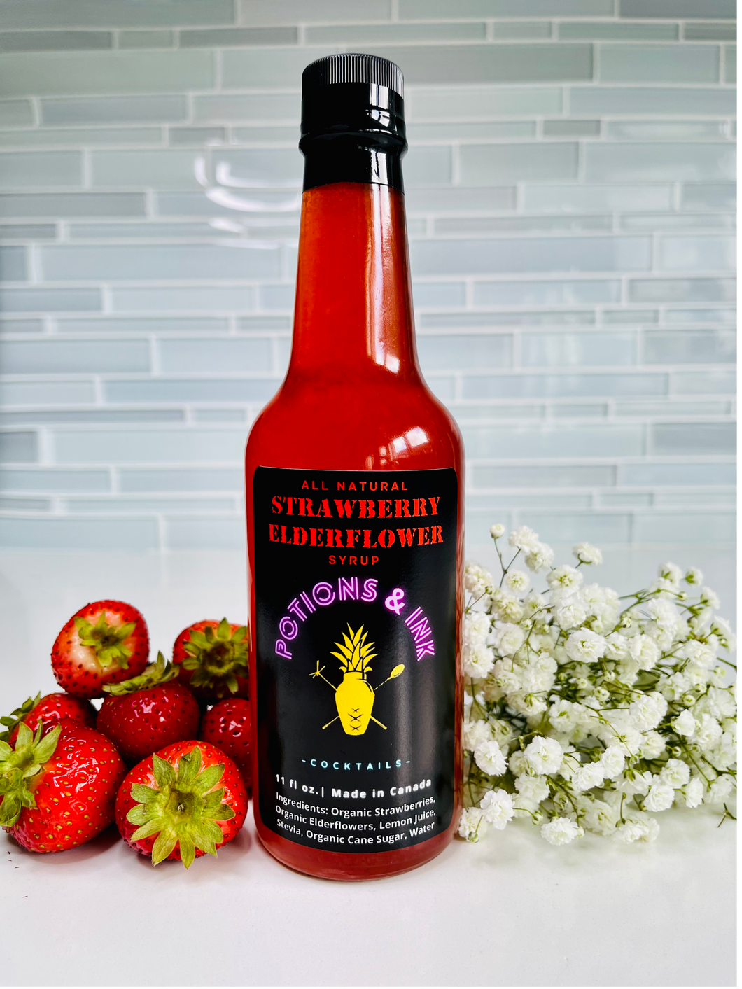 All Natural Strawberry Elderflower Syrup